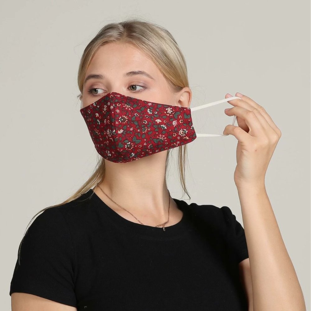 Two Pack Floral Pattern Face Mask - Picture 13 of 15